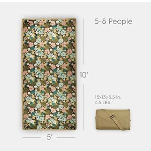 Floral Outdoor Mat for 5-8 People